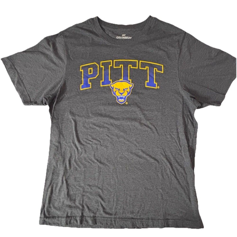 Colosseum Pitt Panthers T Shirt XL Gray NCAA Logo Graphic Mens